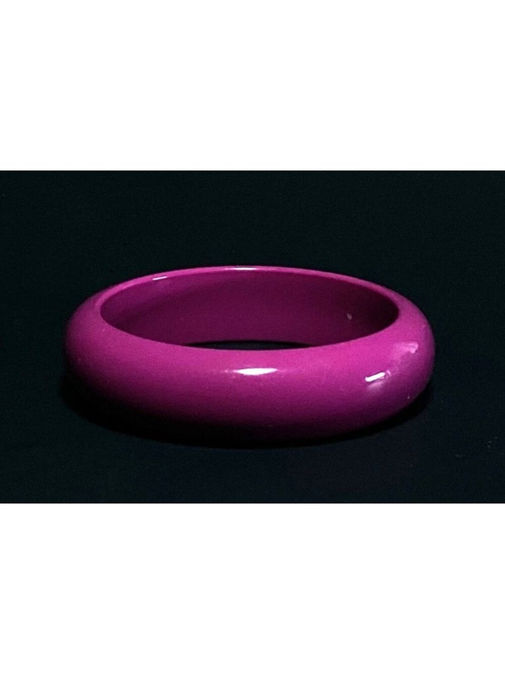 Chunky Domed Dark Pink Lucite Bangle Bracelet Minimalist Stackable Barbiecore - Picture 3 of 7